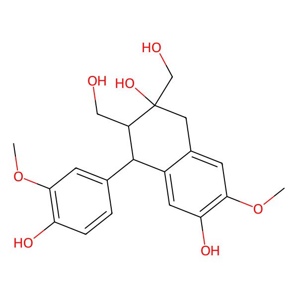 2D Structure of 4-(4-Hydroxy-3-methoxyphenyl)-2,3-bis(hydroxymethyl)-7-methoxy-1,2,3,4-tetrahydronaphthalene-2,6-diol