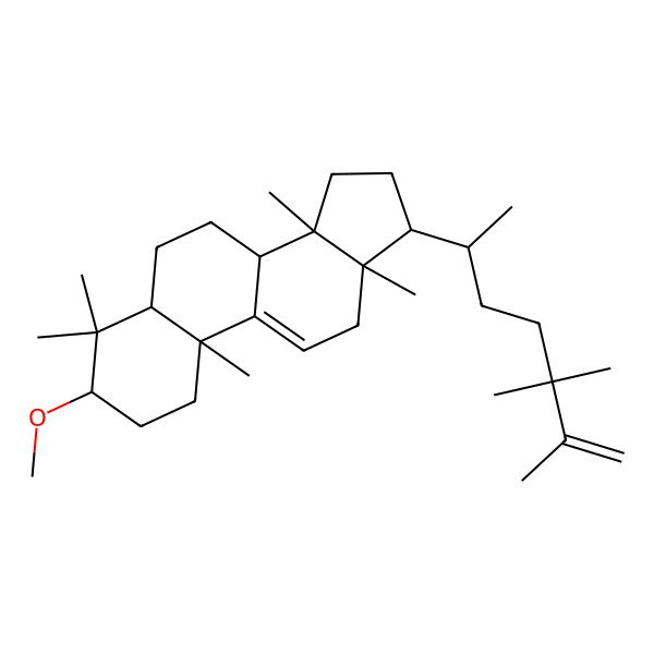 2D Structure of (3S,5R,8S,10S,13R,14S,17R)-3-methoxy-4,4,10,13,14-pentamethyl-17-[(2R)-5,5,6-trimethylhept-6-en-2-yl]-2,3,5,6,7,8,12,15,16,17-decahydro-1H-cyclopenta[a]phenanthrene
