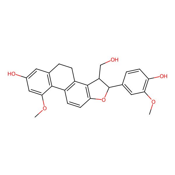 2D Structure of (2R,3S)-2-(4-hydroxy-3-methoxyphenyl)-3-(hydroxymethyl)-9-methoxy-2,3,4,5-tetrahydronaphtho[2,1-e][1]benzofuran-7-ol
