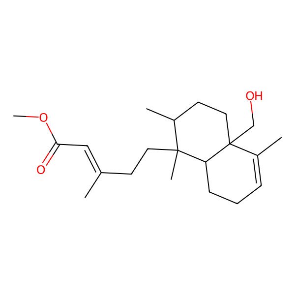 2D Structure of methyl (E)-5-[(1S,2R,4aR,8aR)-4a-(hydroxymethyl)-1,2,5-trimethyl-2,3,4,7,8,8a-hexahydronaphthalen-1-yl]-3-methylpent-2-enoate
