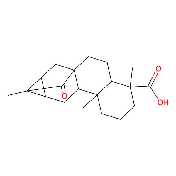 2D Structure of (1R,4S,5R,9S,10R,12R,13R,14S)-5,9,13-trimethyl-16-oxopentacyclo[11.2.1.01,10.04,9.012,14]hexadecane-5-carboxylic acid