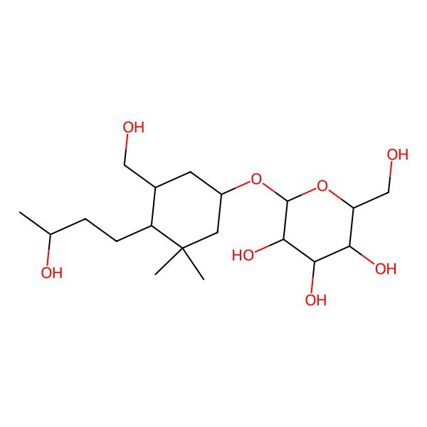2D Structure of (2R,3R,4S,5S,6R)-2-[(1S,4R,5S)-4-[(3S)-3-hydroxybutyl]-5-(hydroxymethyl)-3,3-dimethylcyclohexyl]oxy-6-(hydroxymethyl)oxane-3,4,5-triol