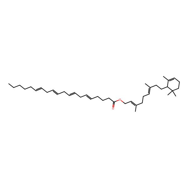 2D Structure of [(2E,6E)-3,7-dimethyl-9-[(1S)-2,6,6-trimethylcyclohex-2-en-1-yl]nona-2,6-dienyl] (5Z,8Z,11Z,14Z)-icosa-5,8,11,14-tetraenoate