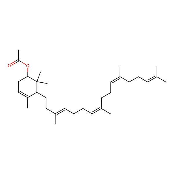 2D Structure of [4,6,6-Trimethyl-5-(3,8,12,16-tetramethylheptadeca-3,7,11,15-tetraenyl)cyclohex-3-en-1-yl] acetate