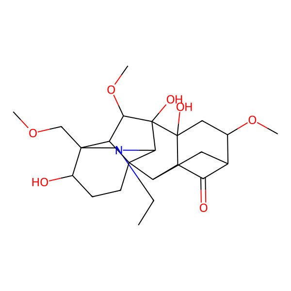 2D Structure of 11-Ethyl-8,9,14-trihydroxy-6,18-dimethoxy-13-(methoxymethyl)-11-azahexacyclo[7.7.2.12,5.01,10.03,8.013,17]nonadecan-4-one