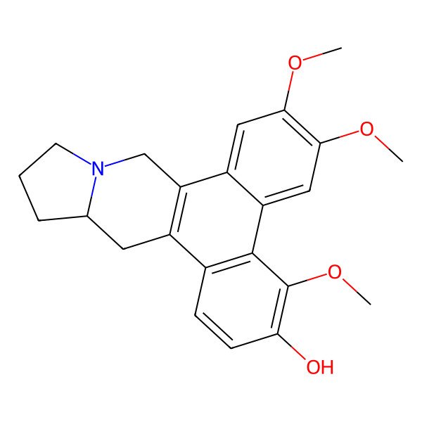 2D Structure of 4,6,7-Trimethoxy-9,11,12,13,13a,14-hexahydrophenanthro[9,10-f]indolizin-3-ol