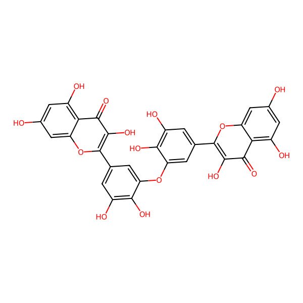 2D Structure of 2-[3-[2,3-Dihydroxy-5-(3,5,7-trihydroxy-4-oxochromen-2-yl)phenoxy]-4,5-dihydroxyphenyl]-3,5,7-trihydroxychromen-4-one
