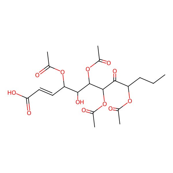 2D Structure of 4,6,7,9-Tetraacetyloxy-5-hydroxy-8-oxododec-2-enoic acid