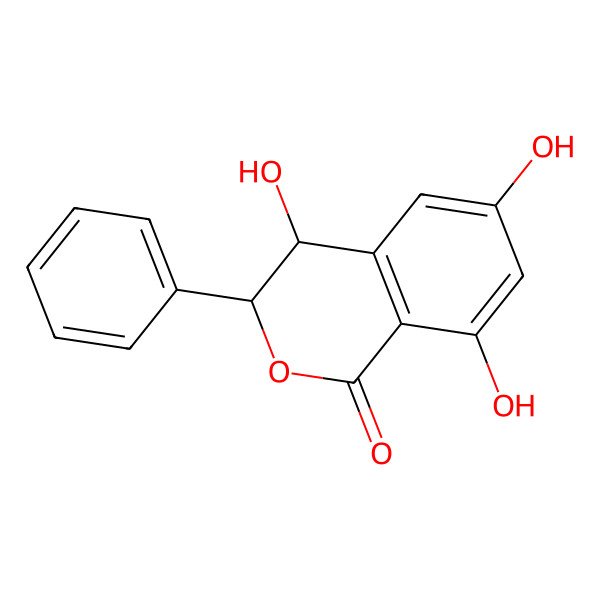 2D Structure of 4,6,8-Trihydroxy-3-phenyl-3,4-dihydroisochromen-1-one