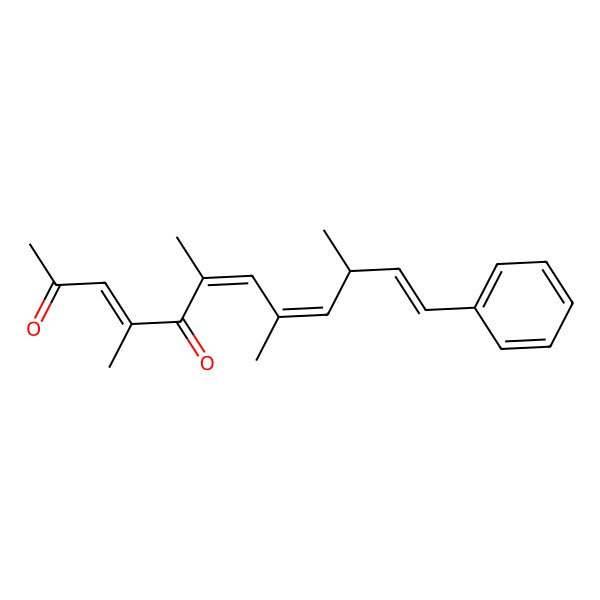 2D Structure of 4,6,8,10-Tetramethyl-12-phenyldodeca-3,6,8,11-tetraene-2,5-dione