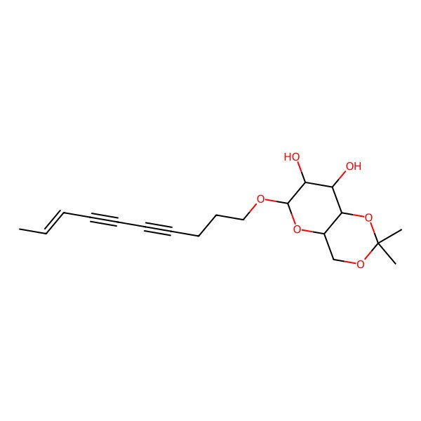 2D Structure of (4aR,6R,7R,8S,8aS)-6-[(Z)-dec-8-en-4,6-diynoxy]-2,2-dimethyl-4,4a,6,7,8,8a-hexahydropyrano[3,2-d][1,3]dioxine-7,8-diol