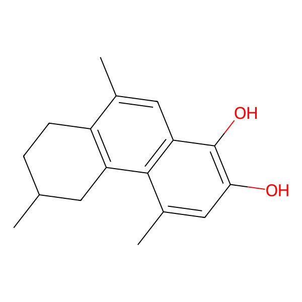 2D Structure of 4,6,9-Trimethyl-5,6,7,8-tetrahydrophenanthrene-1,2-diol