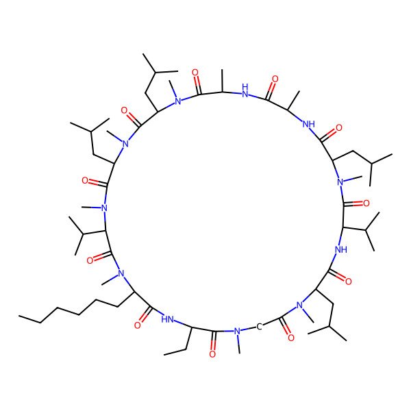 2D Structure of cyclo[DL-Abu-Sar-DL-N(Me)Leu-DL-Val-DL-N(Me)Leu-DL-Ala-DL-Ala-DL-N(Me)Leu-DL-N(Me)Leu-DL-N(Me)Val-DL-N(Me)Nle(Et)(Et)]