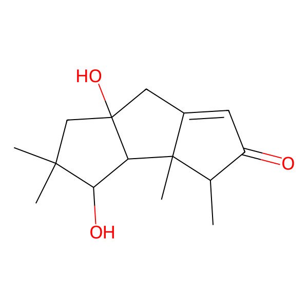 2D Structure of 4,6a-dihydroxy-3,3a,5,5-tetramethyl-3b,4,6,7-tetrahydro-3H-cyclopenta[a]pentalen-2-one