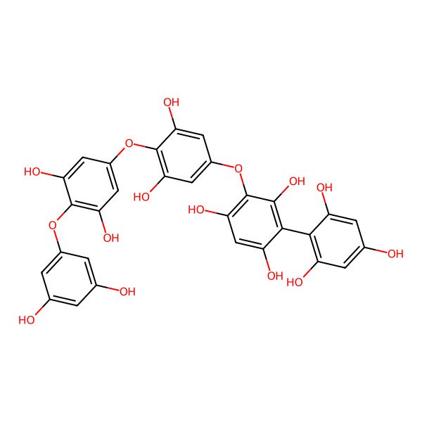 2D Structure of 2-[4-[4-(3,5-Dihydroxyphenoxy)-3,5-dihydroxyphenoxy]-3,5-dihydroxyphenoxy]-4-(2,4,6-trihydroxyphenyl)benzene-1,3,5-triol
