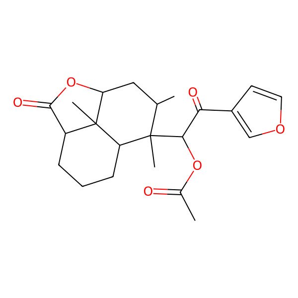2D Structure of [(1S)-2-(furan-3-yl)-2-oxo-1-[(1S,4R,8S,9S,10R,12R)-9,10,12-trimethyl-3-oxo-2-oxatricyclo[6.3.1.04,12]dodecan-9-yl]ethyl] acetate