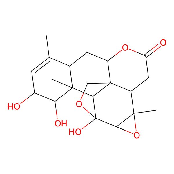 2D Structure of 4,17,18-Trihydroxy-7,15,19-trimethyl-3,6,11-trioxahexacyclo[10.8.0.01,8.04,20.05,7.014,19]icos-15-en-10-one