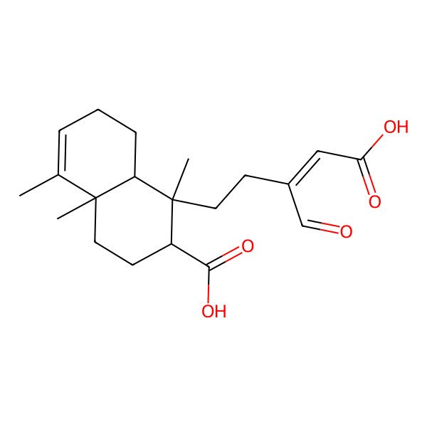2D Structure of 1-(4-Carboxy-3-formylbut-3-enyl)-1,4a,5-trimethyl-2,3,4,7,8,8a-hexahydronaphthalene-2-carboxylic acid