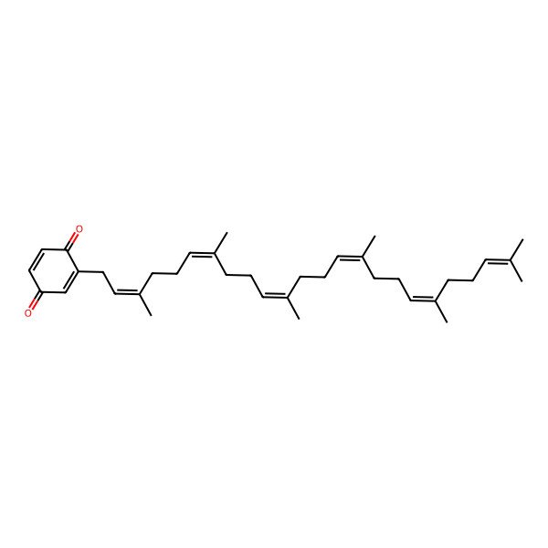 2D Structure of 2-[(2E,6E,10E,14E,18E)-3,7,11,15,19,23-hexamethyltetracosa-2,6,10,14,18,22-hexaenyl]cyclohexa-2,5-diene-1,4-dione