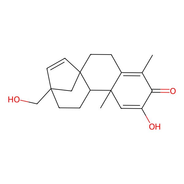 2D Structure of (1R,9R,10R,13R)-7-hydroxy-13-(hydroxymethyl)-5,9-dimethyltetracyclo[11.2.1.01,10.04,9]hexadeca-4,7,14-trien-6-one