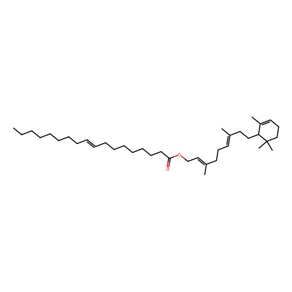 2D Structure of [(2E,6E)-3,7-dimethyl-9-[(1S)-2,6,6-trimethylcyclohex-2-en-1-yl]nona-2,6-dienyl] (Z)-octadec-9-enoate