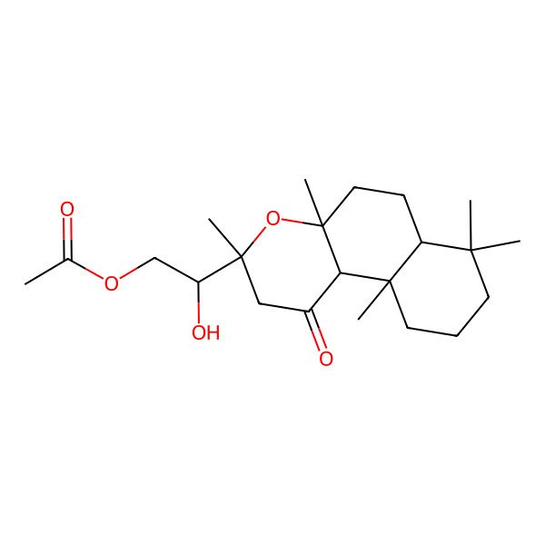 2D Structure of [(2S)-2-[(3S,4aR,6aS,10aS,10bR)-3,4a,7,7,10a-pentamethyl-1-oxo-2,5,6,6a,8,9,10,10b-octahydrobenzo[f]chromen-3-yl]-2-hydroxyethyl] acetate