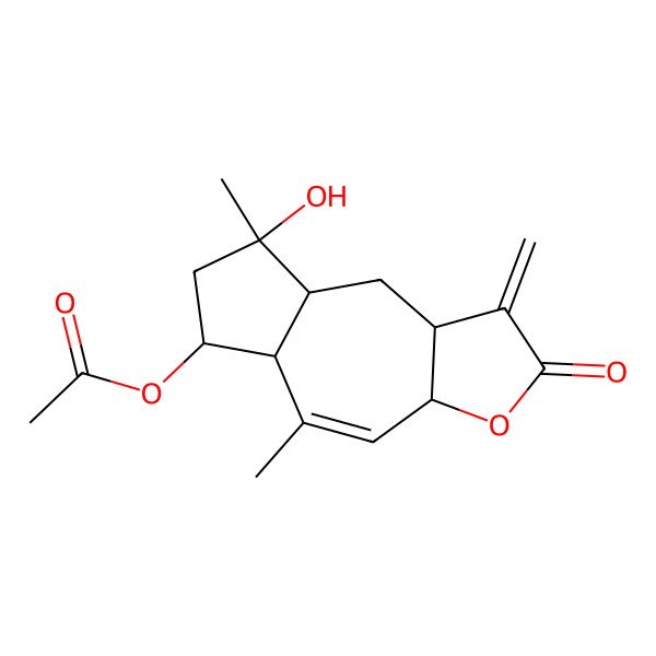 2D Structure of [(3aR,5aR,6S,8R,8aR,9aR)-8-hydroxy-5,8-dimethyl-1-methylidene-2-oxo-5a,6,7,8a,9,9a-hexahydro-3aH-azuleno[6,5-b]furan-6-yl] acetate