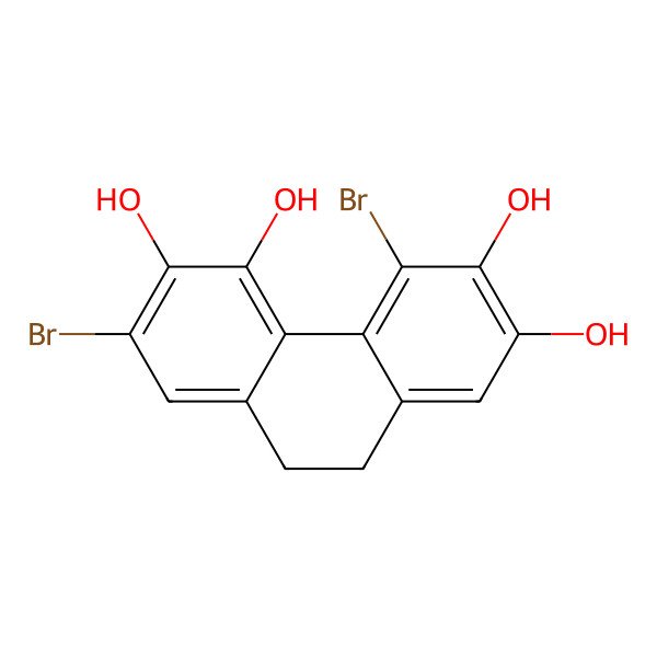 2D Structure of 4,7-Dibromo-9,10-dihydrophenanthrene-2,3,5,6-tetraol