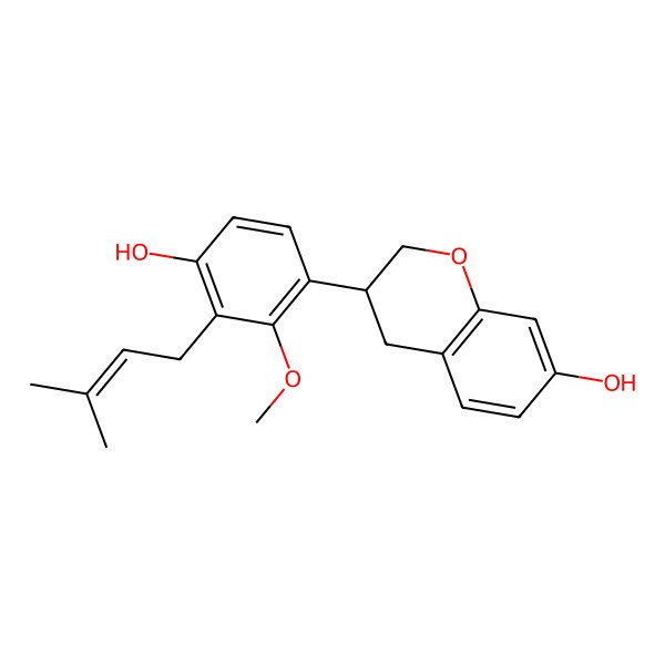 2D Structure of 4',7-Dihydroxy-2'-methoxy-3'-prenylisoflavan 2D Structure of 4',7-Dihydroxy-2'-methoxy-3'-prenylisoflavan