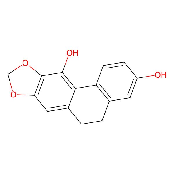 2D Structure of 4,7-Dihydroxy-2,3-methylenedioxy-9,10-dihydro-phenanthrene