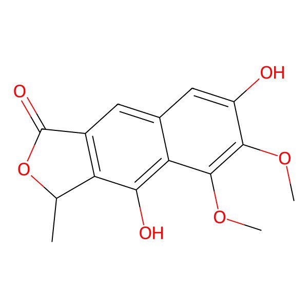 2D Structure of 4,7-dihydroxy-5,6-dimethoxy-3-methyl-3H-benzo[f][2]benzofuran-1-one