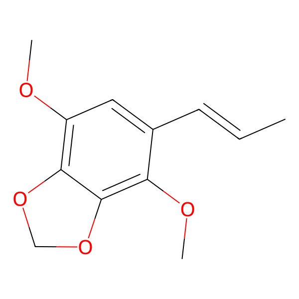 2D Structure of 4,7-Dimethoxy-5-[prop-1-en-1-yl]-2H-1,3-benzodioxole