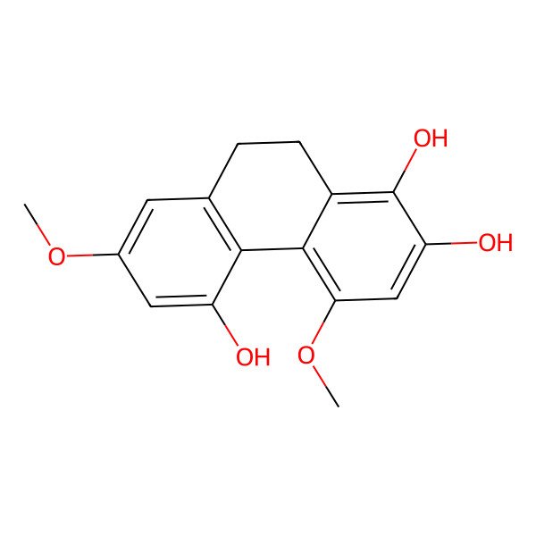 2D Structure of 4,7-Dimethoxy-9,10-dihydrophenanthrene-1,2,5-triol