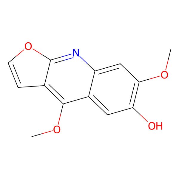 2D Structure of 4,7-Dimethoxyfuro[2,3-b]quinolin-6-ol