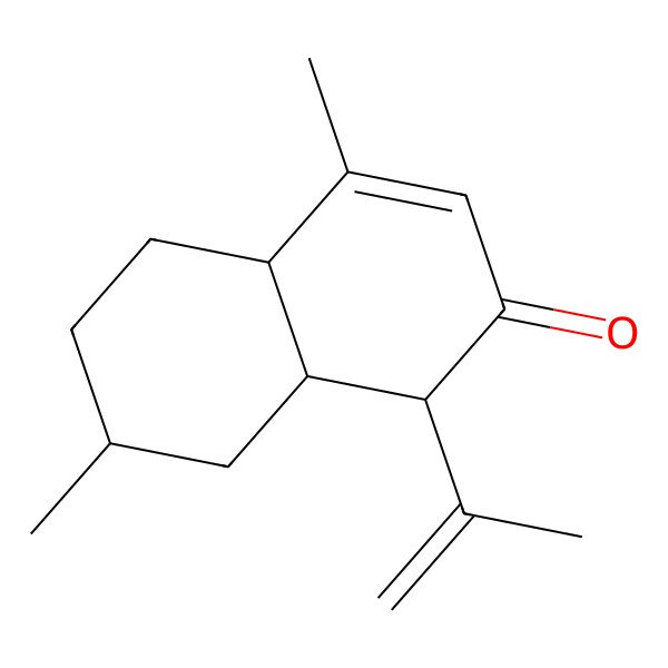 2D Structure of 4,7-dimethyl-1-prop-1-en-2-yl-4a,5,6,7,8,8a-hexahydro-1H-naphthalen-2-one