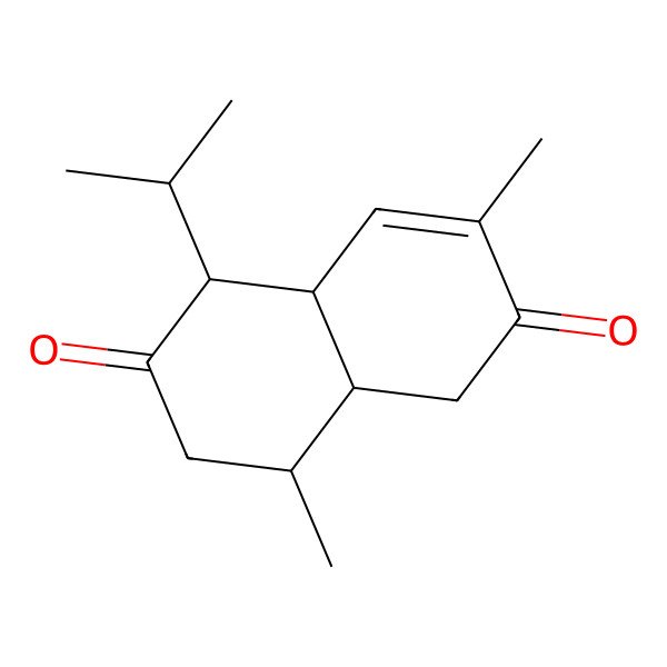 2D Structure of 4,7-Dimethyl-1-propan-2-yl-1,3,4,4a,5,8a-hexahydronaphthalene-2,6-dione