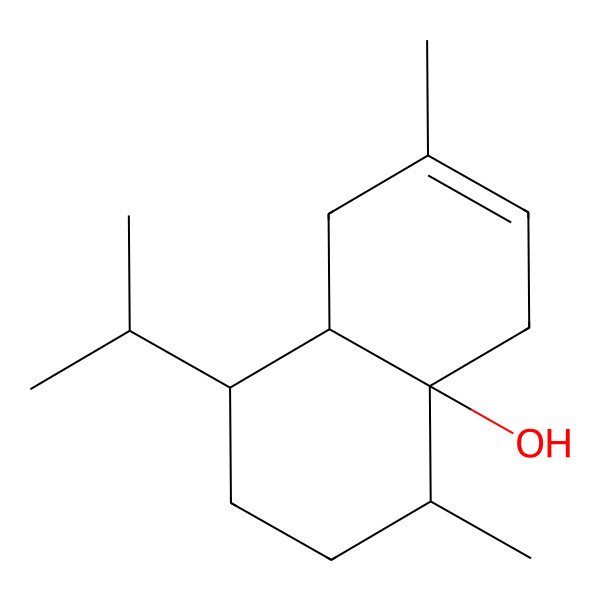 2D Structure of 4,7-dimethyl-1-propan-2-yl-2,3,4,5,8,8a-hexahydro-1H-naphthalen-4a-ol