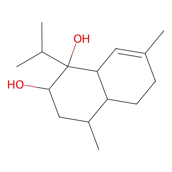 2D Structure of 4,7-dimethyl-1-propan-2-yl-3,4,4a,5,6,8a-hexahydro-2H-naphthalene-1,2-diol