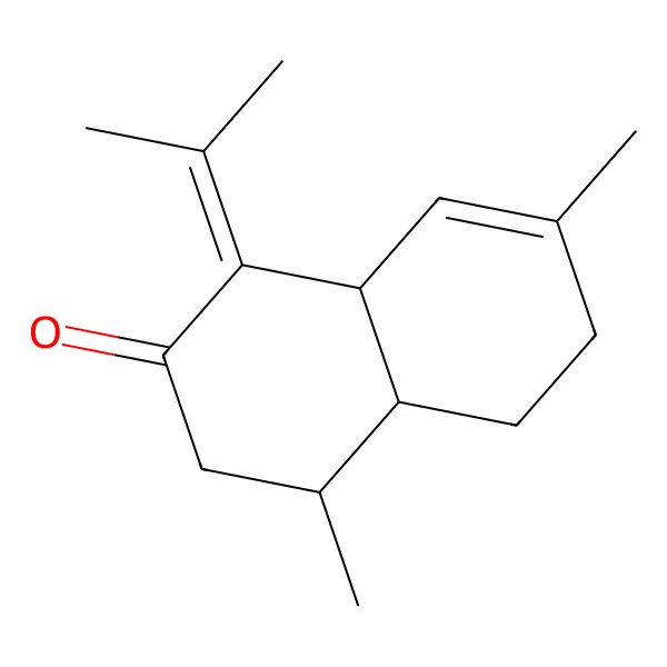 2D Structure of 4,7-Dimethyl-1-propan-2-ylidene-3,4,4a,5,6,8a-hexahydronaphthalen-2-one 2D Structure of 4,7-Dimethyl-1-propan-2-ylidene-3,4,4a,5,6,8a-hexahydronaphthalen-2-one