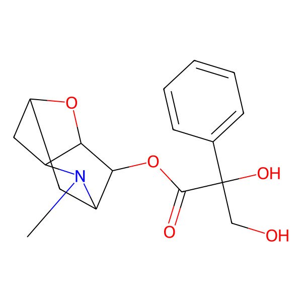 2D Structure of [(1R,3S,4R,5S,7R)-6-methyl-2-oxa-6-azatricyclo[3.3.1.03,7]nonan-4-yl] (2R)-2,3-dihydroxy-2-phenylpropanoate