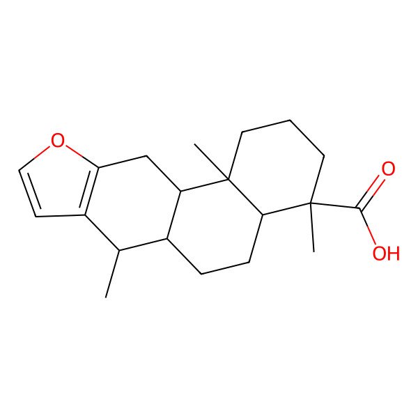 2D Structure of 4,7,11b-Trimethyl-1,2,3,4a,5,6,6a,7,11,11a-decahydronaphtho[2,1-f][1]benzofuran-4-carboxylic acid