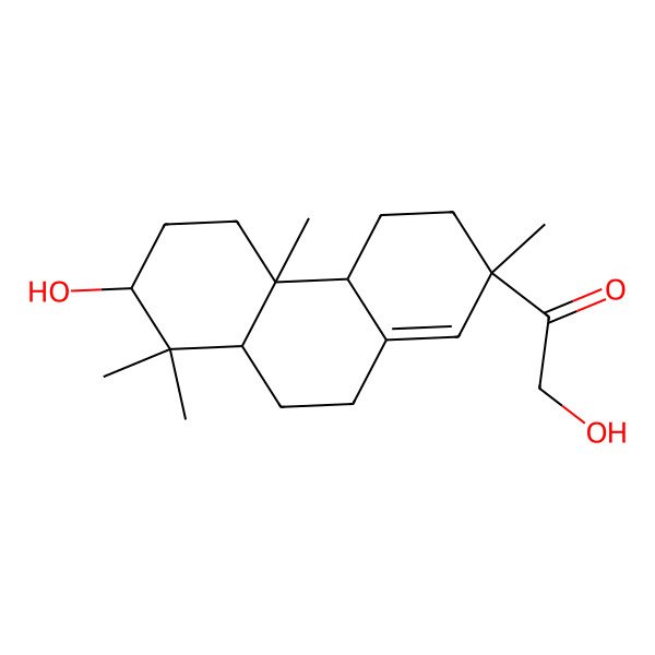 2D Structure of 1-[(2R,4aS,4bR,8aR)-7-hydroxy-2,4b,8,8-tetramethyl-4,4a,5,6,7,8a,9,10-octahydro-3H-phenanthren-2-yl]-2-hydroxyethanone