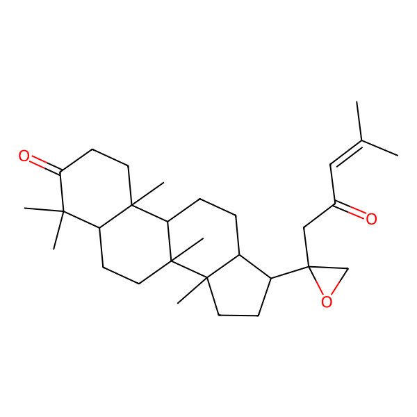 2D Structure of 4,4,8,10,14-Pentamethyl-17-[2-(4-methyl-2-oxopent-3-enyl)oxiran-2-yl]-1,2,5,6,7,9,11,12,13,15,16,17-dodecahydrocyclopenta[a]phenanthren-3-one