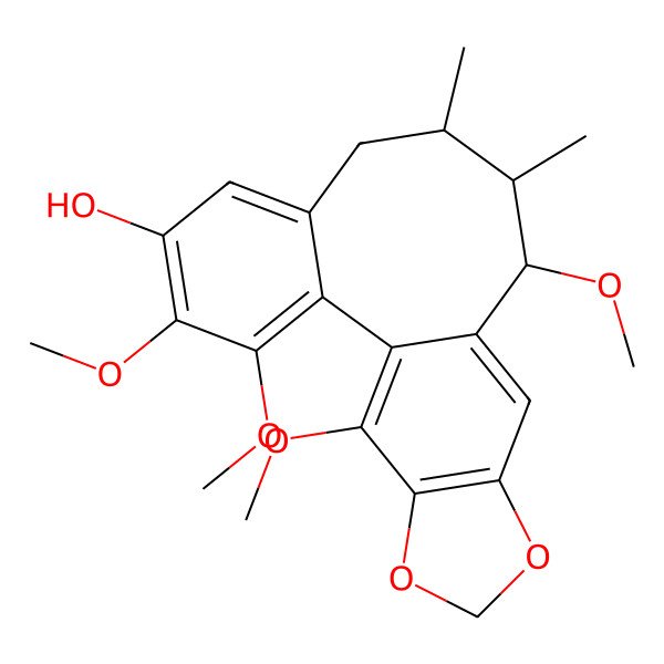 2D Structure of (9R,10R,11R)-3,4,11,19-tetramethoxy-9,10-dimethyl-15,17-dioxatetracyclo[10.7.0.02,7.014,18]nonadeca-1(19),2,4,6,12,14(18)-hexaen-5-ol