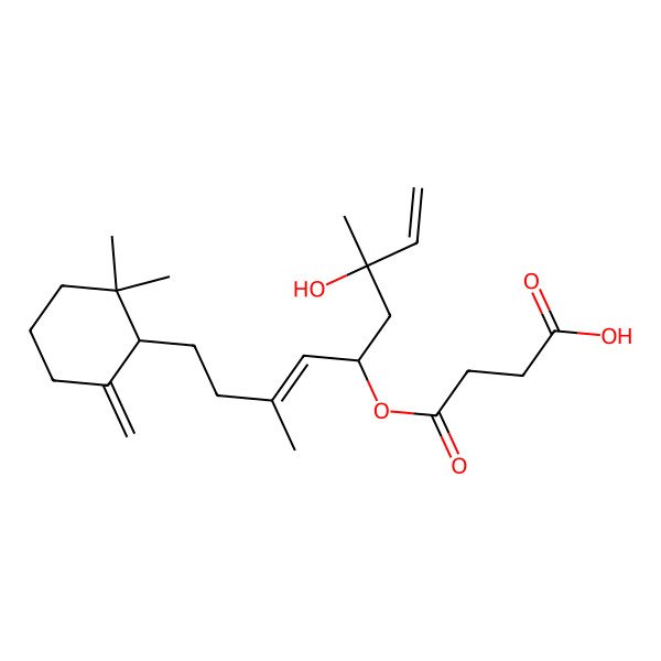 2D Structure of 4-[(3S,5S,6E)-9-[(1R)-2,2-dimethyl-6-methylidenecyclohexyl]-3-hydroxy-3,7-dimethylnona-1,6-dien-5-yl]oxy-4-oxobutanoic acid