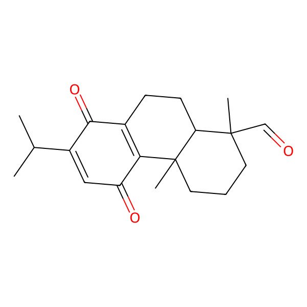 2D Structure of (1S,4aS,10aR)-1,4a-dimethyl-5,8-dioxo-7-propan-2-yl-2,3,4,9,10,10a-hexahydrophenanthrene-1-carbaldehyde