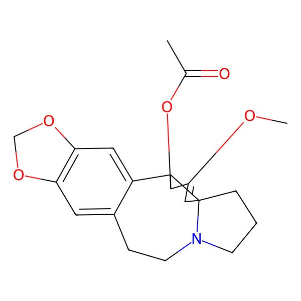 2D Structure of [(2S,6R)-4-methoxy-16,18-dioxa-10-azapentacyclo[11.7.0.02,6.06,10.015,19]icosa-1(20),4,13,15(19)-tetraen-3-yl] acetate