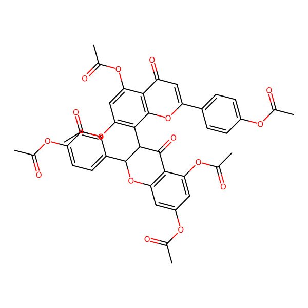 2D Structure of [4-[5,7-Diacetyloxy-3-[5,7-diacetyloxy-2-(4-acetyloxyphenyl)-4-oxochromen-8-yl]-4-oxo-2,3-dihydrochromen-2-yl]phenyl] acetate