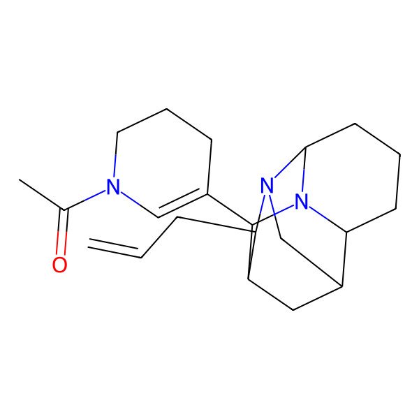 2D Structure of 1-[5-(13-prop-2-enyl-1,7-diazatetracyclo[7.3.1.02,7.06,11]tridecan-8-yl)-3,4-dihydro-2H-pyridin-1-yl]ethanone