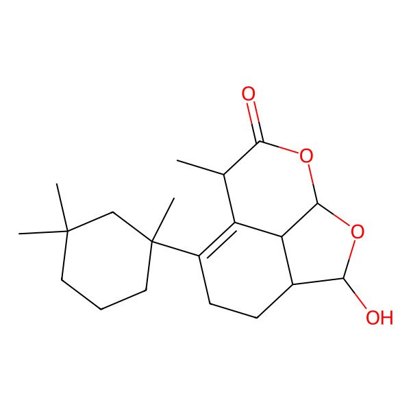 2D Structure of (1S,4S,9R,12S)-3-hydroxy-9-methyl-7-[(1S)-1,3,3-trimethylcyclohexyl]-2,11-dioxatricyclo[6.3.1.04,12]dodec-7-en-10-one